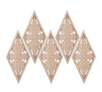 HOMSFOU 5 Pièces Appliques et Incrustations en Bois Appliques D'angle en Bois Sculpté Beige Forme Rhombique Décor Mural Lit Maison et Bureau