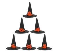 HOMSFOU 6 Pièces Chapeaux de Sorcière Éléments Classiques D'halloween en Feutre Noir Accessoires Réutilisables et Halloween pour Décoration Diy pour Fêtes à Thème