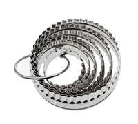 HOMSFOU 6pièces Cercles à Biscuits Acier Inoxydable Double Face Cannelé et Lisse Moulage Cercles Coupants pour Biscuits Pâtisserie Maison Professionnels