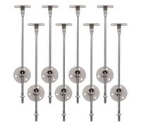 HOMSFOU 8 Pièces Bras de Levage Métallique en Fer Charnière de Support de Couvercle à Friction Argentée, Fermeture Lente Fiable pour Porte D'armoire et Siège Élévateur en Salle