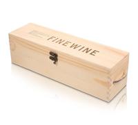 HOMSFOU Boîte Présent en Bois de Pin pour Bouteille de Vin Unique, Robuste et Réutilisable, Style Vintage Élégant, pour Offrir Lors D'occasions Spéciales