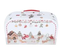 HOMSFOU Boîte Présent en Papier Blanc, Valise Décorative de Fête pour | Carton Épais, Style Mignon et Élégant, Usage Anniversaire ou Noël, pour Emballage et Présentation