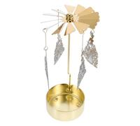 HOMSFOU Bougeoir pour Or Décoration Maison Occasions Spéciales Rotatif Métal de Carrousel Élégant Mécanisme Tournant