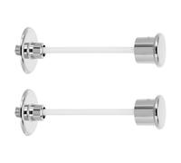 HOMSFOU Boutons du réservoir d'eau des toilettes 2pcs, bouton-poussoir rond en plastique argenté, remplacement de la chasse d'eau à bouton-poussoir, accessoires de chasse d'eau, salle de