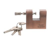 HOMSFOU Cadenas Vintage Antieffraction en Fer, Marron, Format Rectangulaire, pour Porte de Garage et Porte de Hangar, Clés, Sécurité Domestique