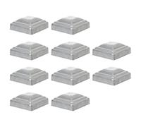 HOMSFOU Capuchon Poteau de Clôture en Fer, 10 Pièces, à Pose Facile et Maintien Ferme, pour Poteaux de Clôture et Barrières Extérieures, Style Moderne Argenté