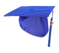 HOMSFOU Chapeau de Remise de Diplôme avec Pompon en Polyester Bleu Réglable Élégant pour Cérémonies de Graduation 2025 et Adapté aux Étudiants Adultes