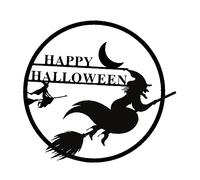 HOMSFOU Décoration Murale en Métal pour Balai de Sorcière pour Halloween
