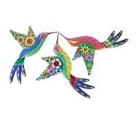 HOMSFOU Décoration Murale Métal 3pcs de Hummingbird, Ornement Suspendu Délicat et Fiable pour Bureau ou Rebord de Fenêtre, Art Mural Extérieur en Métal