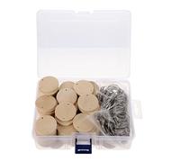HOMSFOU Disques en Bois Naturel Adaptée à L'écriture avec Anneaux Porte-clés Lot de 100 Surface Lisse pour Projets Artisanaux et Pendentifs Suspendus