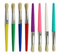 HOMSFOU Ensemble de 8 Pinceaux à Peinture à L'huile Tige en Plastique, Poils Durs, Facile à Nettoyer Transporter, pour Activités Artistiques et Cours D'art