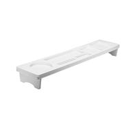 HOMSFOU Étagère de Rangement de Clavier Amovible pour Bureau, Plateau Blanc | PVC et Plastique, Sept Compartiments Séparés, pour Stylos, Cartes, Tablette, Espace Net