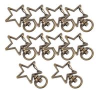 HOMSFOU Fermoirs à Griffes de Homard Étoile: 10Pcs Mousqueton Pivotant en Métal Bronze Vintage Porte-Clés Clips de Longe Pivotants Boucle à Ressort pour Porte-Clés Bricolage