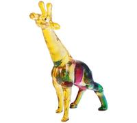 HOMSFOU Figurine de Girafe en Cristal, Sculpture en Cristal de Girafe, Effet Arc-en-Ciel, Brillant, Style Réaliste, pour Salon et Pendaison de Crémaillère
