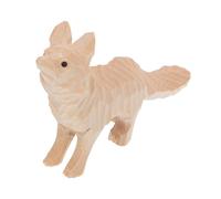 HOMSFOU Figurine de Renard en Bois à Peindre, Sculpture Rustique en Bois Naturel avec Surface à Peindre, Décoration de Table et Ornement de Cheminée pour Intérieur Boho