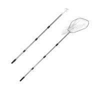 HOMSFOU Filet Télescopique de Capture pour Volailles en Acier Inoxydable - Outil Pliable Filet à Maille Résistante pour Attrape-poules en Extérieur, Kit 3 Pièces - Usage Ferme et Élevage