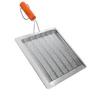 HOMSFOU Grille Réchaud de Camping Pliable pour Poisson avec Poignée en | Acier Inoxydable Perforé, Design Compact et Léger, Prise Sûre, pour Feu de Camp Cuisine Mobile