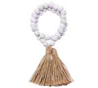 HOMSFOU Guirlande Style Rustique et Charmant Pompons en Bois en Corde Naturelle de Perles pour Décoration Murale Maison pour Fête ou Salon