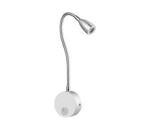 HOMSFOU Lampe De Chevet Led Flexible Col De Cygne 15.55In Applique Murale En Aluminium Argenté LumièRe Blanche Pour Lecture Confortable Et Veilleuse Chambre Moderne