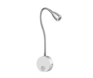 HOMSFOU Lampe De Chevet Led Flexible Col De Cygne 15.55In Applique Murale En Aluminium Argenté LumièRe Blanche Pour Lecture Confortable Et Veilleuse Chambre Moderne