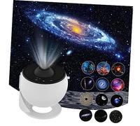 HOMSFOU Lampe Projecteur de Nébuleuse Blanche avec 12 Disques de Film, Effet de Projection Ajustable, Décoration Romantique pour Chambre et Ambiance Relaxante