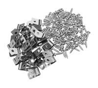 HOMSFOU Lot de 100 Sets de Sets de Clips en Aluminium Argenté pour Clôture Extérieure, Pinces Résistantes la Rouille pour Fixation de Fils et Protection des Animaux