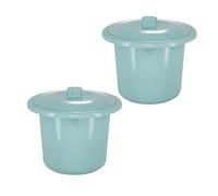 HOMSFOU Lot de 2 Crachoirs Portables pour Garçon et Filles avec Couvercle, Plastique Léger et Résistant, Bassin D'urine Compact pour Usage Nocturne, Pot Pratique pour Couleur Aléatoire
