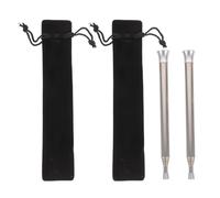 HOMSFOU Lot de 2 Sets de Sets de Soufflets en Acier Inoxydable Pliables pour Allumer Feu de Camp et Cheminée Extérieure, Outils de Soufflage Compacts Adaptés aux Équipements Camping