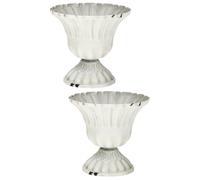 HOMSFOU Lot de 2 vases à Fleurs Anciennes - en Forme de Calice - avec Fleurs séchées - Décorations Vertes - pour urne - Pot de Fleurs Compact