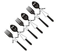 HOMSFOU Lot de 3 Set de Set de Stickers Frigo la Cuisine Autocollants en Pvc Noir, Décor Mural Amovible et Facile à Appliquer pour Mur, Métal ou Verre