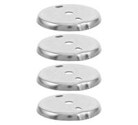 HOMSFOU Lot de 4 Supports de Fixation Rond en Acier Inoxydable Argenté pour Accessoires Muraux de Salle de Bain, Installation Facile et Solide pour Porte-papier Toilette