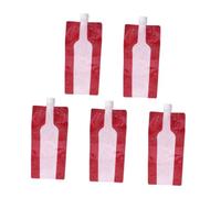 HOMSFOU Lot de 5 Pochettes Pliables en Plastique Réutilisables pour Bouteille de Vin 750 ML, Paquet Étanches de Conservation et Transport, pour Voyage, Fête et Stockage de Vin Liquide