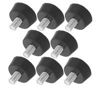 HOMSFOU Lot de 8 Patins de Pied Anti-Vibration à Visser pour Machine à Laver, Pieds Réglables M10, Caoutchouc Métal, Fixation par Vis