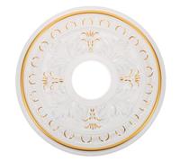 HOMSFOU Médaillon Ornemental de Plafond Rond Blanc en Abs avec Installation Facile et Support Stable pour Salle à Manger et Amélioration de L'habitat