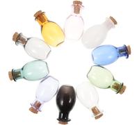 HOMSFOU Mini Bouteilles à Souhaits Faciles à Transporter en Verre Lot de 10 avec Bouchon en Liège, Accessoires Décoratifs Multifonctions pour Présents et