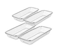HOMSFOU Panier de Rangement pour Lave-vaisselle 4pcs Design Maillage Rigide et Trous Uniformes en Acier Inoxydable Argenté pour Couverts et Ustensiles Cuisine