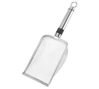 HOMSFOU Pelle à Litière Robuste en Acier Inoxydable avec Tamis à Mailles 5 Mm, Filtration et Rangement Facile pour Paillis et Gravier, pour Professionnels et Amateurs de Bonsaï