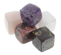 HOMSFOU Pierres de Quartz Whisky Réutilisables 6 Pcs Cubes de Glace en Pierre Naturelle pour Boissons, Glace sans Dilution, pour Bars et Maison