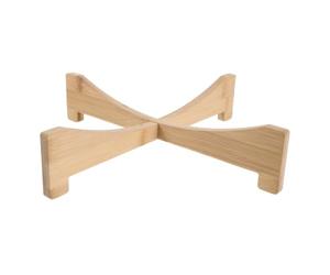 HOMSFOU Plateau à Plantes en Bois, Grand Support pour Pot de Fleurs à Quatre Pieds, Beige, Détachable, Drainage sans Eau, pour Plantes Vertes et Succulentes, Intérieur et Extérieur