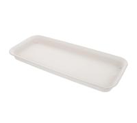 HOMSFOU Plateau de Pot de Fleurs Blanc Rectangulaire en Plastique, Moderne | Jardinières Fines et Bonsaï, Surface Lisse, Collecte L’eau, Usage Intérieur, Rebords Compacts