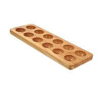 HOMSFOU Porte-œufs en Bois D’hévéa Double Rangée 12 Trous Support de Protection pour Œufs Récipient Solide pour Réfrigérateur Cuisine Boîte Rangement Pratique