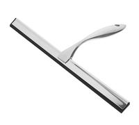 HOMSFOU Raclette de INOX 35 Cm Racloir 14 Pouces, Accessoire Salle de Bain sans Perçage Crochet Adhésif Carré, Nettoyeur pour Vitres, Portes Carrelage, Élimine Eau et Calcaire