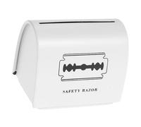 HOMSFOU Rangement pour Lames de Rasoir en Fer Blanc Imprimé, Étui Hermétique Multifonction pour Lames, Capacité Généreuse, pour Salon de Coiffure et Usage Personnel, Rangement Sécurisé