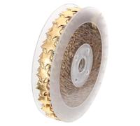 HOMSFOU Ruban Décoratif de Noël à Étoiles, Polyester, 15m par Rouleau | Finition Brillante, Motif Cinq Pointes, Touche Festive, pour Couronnes Tressées, Scrapbooking, Hôtels et Ornements