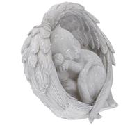 HOMSFOU Sculpture Ange Chat en Résine Résistante, Pierre Commémorative Extérieure pour Jardin, Statue Funéraire Décorative pour Animaux de Compagnie, Souvenir Deuil Chat, Ornement 1 Pièce