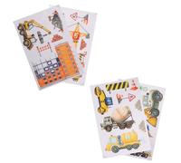 HOMSFOU Stickers Fenêtre Réutilisables Engins de Construction en Pvc pour Chambre Bébé, Lot de 4, Décorations Murales pour Fêtes et Éveil des Tout-petits