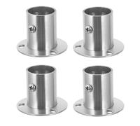 HOMSFOU Support pour Tringle de Placard et Vis Réglables en Acier Inoxydable Structure Solide Pack de 4 Pièces, Cuisine et Balcon