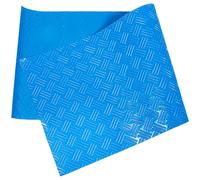 HOMSFOU Tapis Antidérapant pour Piscine en PVC Bleu, à Texture Striée | Adhérence Renforcée au Dos, Rangement Compact, pour Margelles et Revêtement, Usage Intérieur ou Patio