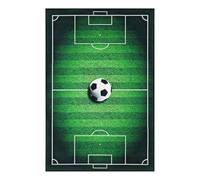 HOMSFOU Tapis de Football Vert en Polyester, Forme Ballon, Antidérapant | Fibres Haute Densité, Motif Terrain Réaliste, pour Chambre D’garçon Fille, Sol Dur et Entrée de Match