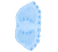 HOMSFOU Tapis de Sol en PVC Bleu à Ventouses, Coussin D'entrée Antidérapant | Forme Empreinte de Pied, Fonction Massage, Nettoyage Facile, pour Domestique et Salle D'eau